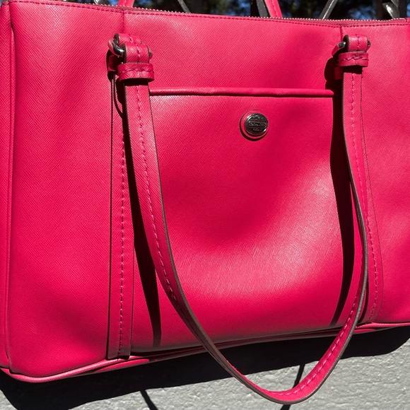 Coach Handbags - COACH BAG,Coach Rose Red Leather Shoulder Bag,AUTHENTIC COACH BAG